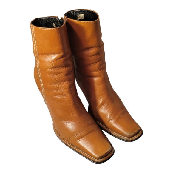 Mona Flying Women Ruched Genuine Leather Mid Calf Boots Dual